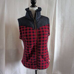 Noble Outfitters Womens Heritage Check Vest Red & Navy Size Medium Equestrian